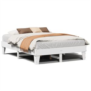 vidaXL Bedframe zonder matras massief grenenhout wit 140x190 cm