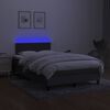 vidaXL Boxspring met matras en LED stof donkergrijs 120x190 cm