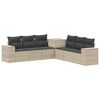 vidaXL Bankstel 7 st Licht Grijs en Donker Grijs Poly Rattan en Staal