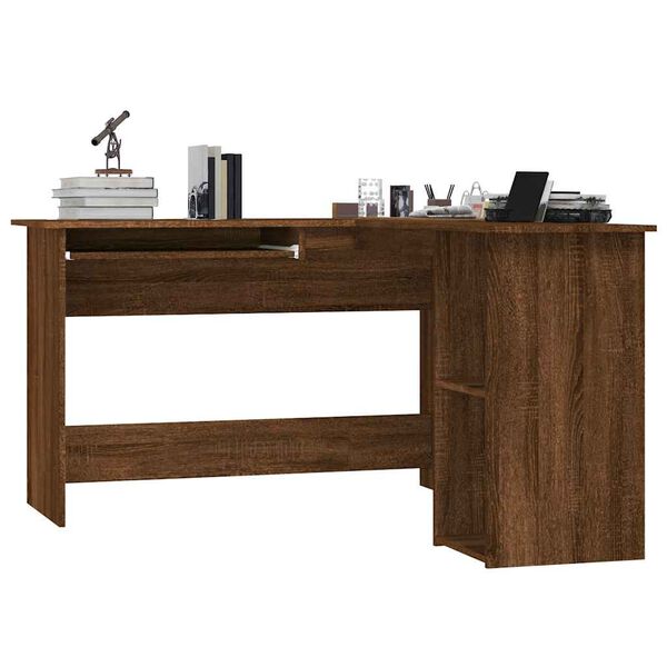 vidaXL Hoekbureau 120x140x75 cm bewerkt hout bruin eikenkleur