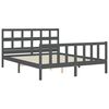 vidaXL Bedframe met hoofdbord massief hout grijs