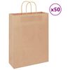 vidaXL Papieren zakken 50 st met hengsels 32x12x42 cm bruin