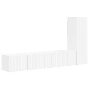 vidaXL Tv-meubelset Wandgemonteerd 3 pcs Wit Bewerkt hout