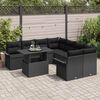 vidaXL Tuin Sofa Set met kussen 9 pcs Zwart Poly riet