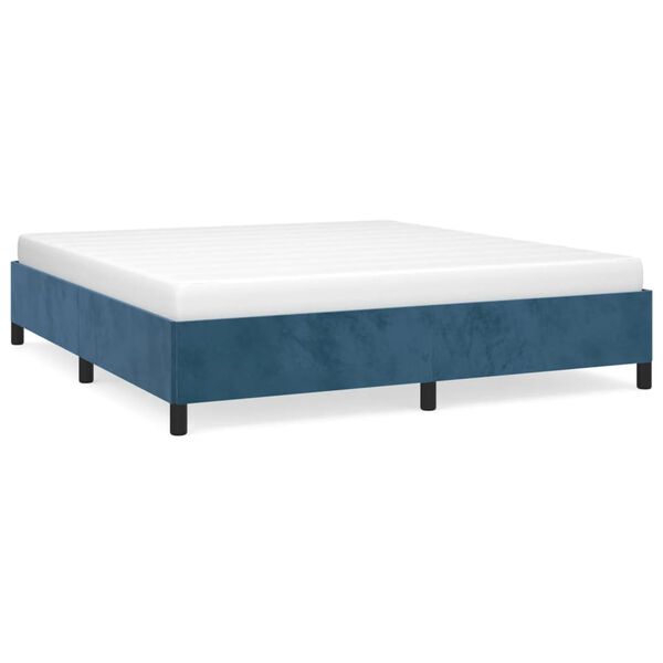 vidaXL Bedframe zonder matras 180x200 cm fluweel donkerblauw