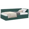 vidaXL Hoekbedframe met Matras met hoofdeinde 2 pcs Groen Fluweel