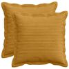 vidaXL Kussensloop 2 st HOUTEN Geel 45 x 45 cm corduroy
