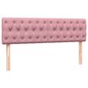 vidaXL Boxspring met matras en LED fluweel roze 140x210 cm