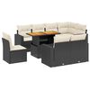 vidaXL 9-delige Loungeset met kussens poly rattan zwart