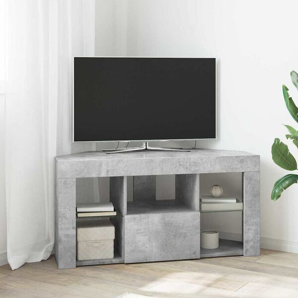 vidaXL Hoek LED TV Kast Beton Grijs 100 x 40 x 50 cm Bewerkt hout