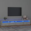 vidaXL Tv-meubel met LED-verlichting 240x35x40 cm betongrijs