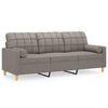 vidaXL Driezitsbank met sierkussens 180 cm stof taupe