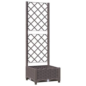 vidaXL Plantenbak met latwerk 40x40x121,5 cm polypropeen bruin