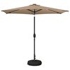 vidaXL Tuinparasol met LED-lampen en voet 270 x 270 cm Polyester Taupe