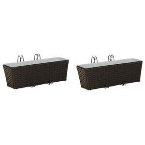 vidaXL Reling 2 st Zwart 50 x 17 x 17 cm Metaal