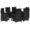vidaXL Bank tafel set 7 pcs Zwart PE Rattan en Poeder-Coated Staal