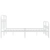 vidaXL Bedframe met hoofd- en voeteneinde metaal wit 140x190 cm