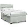 vidaXL Boxspring met matras fluweel lichtgrijs 140x190 cm