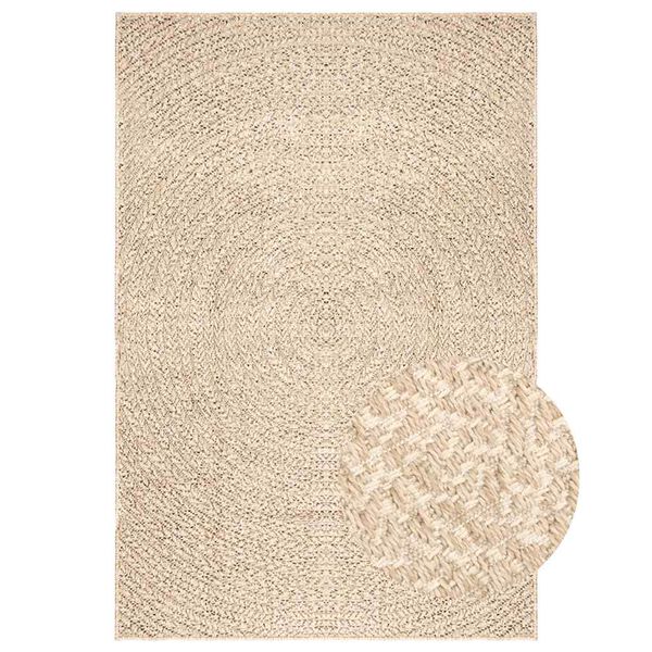 vidaXL Vloerkleed ZIZUR beige binnen en buiten 160x230 cm jute look