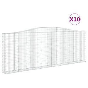 vidaXL Schanskorven 10 st gewelfd 400x30x140/160 cm ijzer