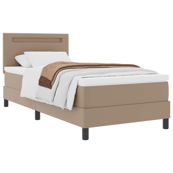 vidaXL Boxspringbed met matras Cappuccino 90 x 190 cm Kunstleer