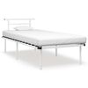 vidaXL Bedframe metaal wit 90x200 cm
