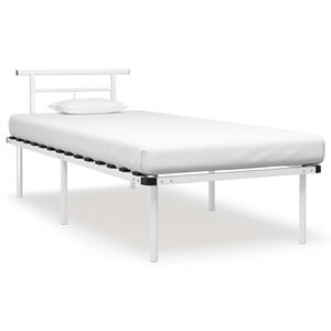 vidaXL Bedframe metaal wit 90x200 cm