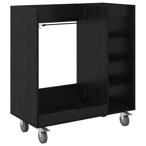 vidaXL Golfkast met wiel Effen Zwart Eiken 90 x 45 x 98 cm