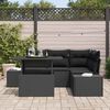 vidaXL Tuin Sofa Set met kussen met opslag 5 pcs Zwart poly rattan
