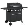 vidaXL Gasbarbecue met 5 branders gepoedercoat staal zwart