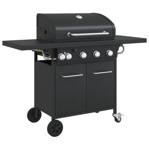vidaXL Gasbarbecue met 5 branders gepoedercoat staal zwart