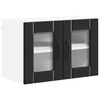 vidaXL Wandglas cabinet LUCCA Zwart 60 x 31 x 40 cm Bewerkt hout