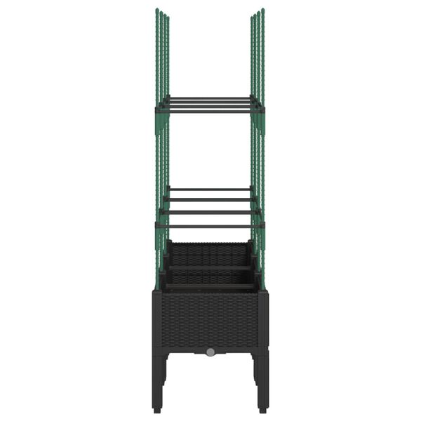 vidaXL Plantenbak met latwerk 120x40x142,5 cm polypropeen zwart