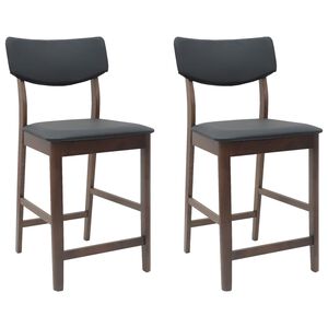 vidaXL Eettafelstoelen 2 st Massief Rubberhout Licht Bruin