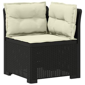 vidaXL E&eacute;npersoons Tuinbank met Kussens Rattan Look PP Antraciet