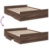 vidaXL Bedframe met lades bewerkt hout bruin eikenkleur 150x200 cm