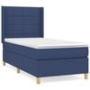vidaXL Boxspring met matras stof blauw 90x200 cm