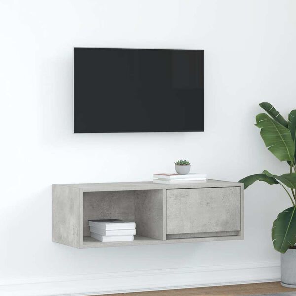 vidaXL Tv-meubel 80x31x25,5 cm bewerkt hout betongrijs