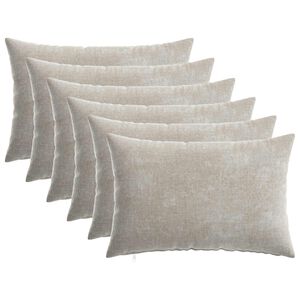vidaXL Kussen met kussen HEERLEN 6 st Lichtgrijs Chenille Stof