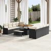 vidaXL Tuin Sofa Set met kussen met opslag 11 pcs Zwart en Cr&egrave;me