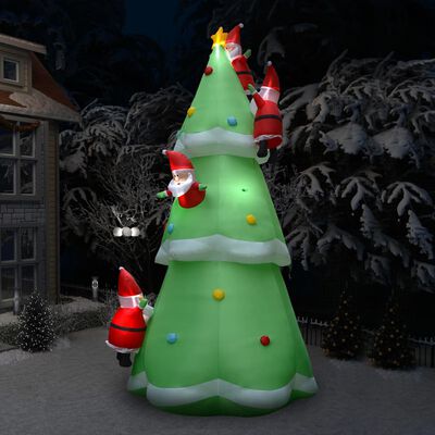 vidaXL Kerstboom opblaasbaar met kerstmannen LED XXL IP44 500 cm stof