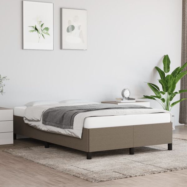 vidaXL Bedframe zonder matras 120x200 cm stof taupe