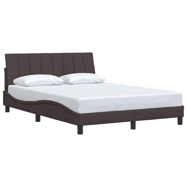 vidaXL Bedframe zonder matras "Hanko" stof donkerbruin 140x200 cm