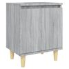 vidaXL Nachtkastje met houten poten 40x30x50 cm grijs sonoma eiken