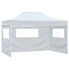 vidaXL Partytent met 3 zijwanden inklapbaar 291x413x315 cm wit