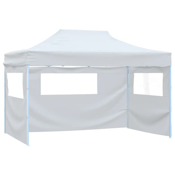 vidaXL Partytent met 3 zijwanden inklapbaar 291x413x315 cm wit