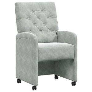 vidaXL Dining Stoelen met Wielen 2 pcs Lichtgrijs 58 x 67 x 97 cm