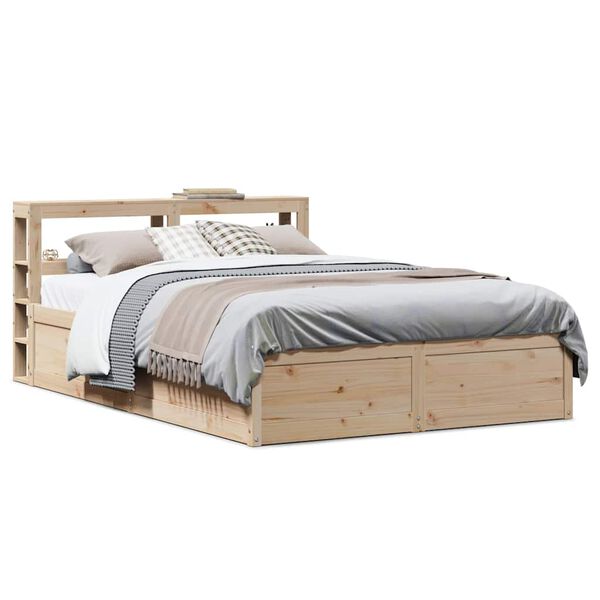 vidaXL Bedframe met hoofdbord massief grenenhout 140x190 cm