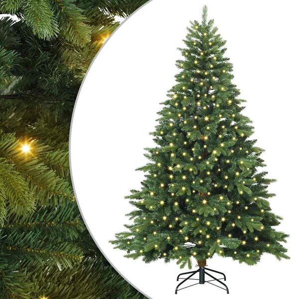 vidaXL Kunstkerstboom met 300 LED met standaard Groen 180 cm PE en PVC