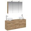 vidaXL Badkamermeubelset 4 st Artisanaal eiken Bewerkt hout en glas